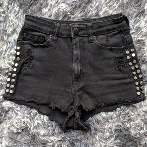 BDG | High Rise Cheeky black studded shorts